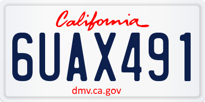 CA license plate 6UAX491
