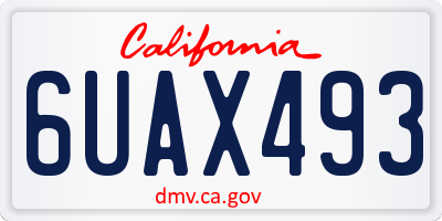 CA license plate 6UAX493