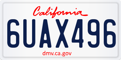 CA license plate 6UAX496