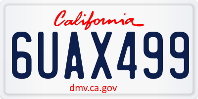 CA license plate 6UAX499
