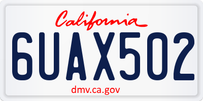 CA license plate 6UAX502