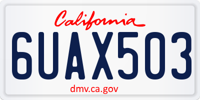 CA license plate 6UAX503