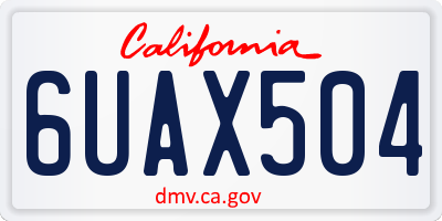 CA license plate 6UAX504