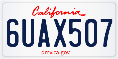 CA license plate 6UAX507