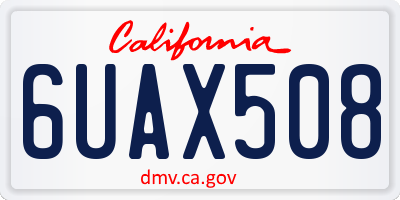 CA license plate 6UAX508