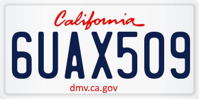 CA license plate 6UAX509