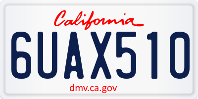 CA license plate 6UAX510