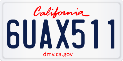 CA license plate 6UAX511