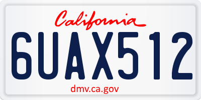 CA license plate 6UAX512