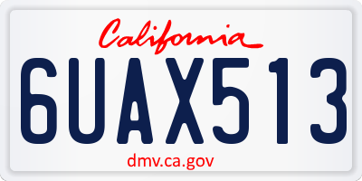 CA license plate 6UAX513