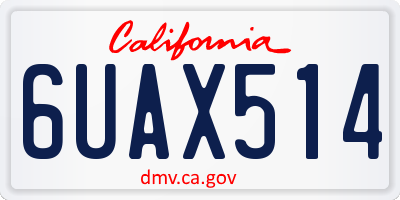 CA license plate 6UAX514