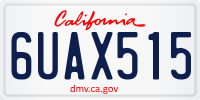CA license plate 6UAX515