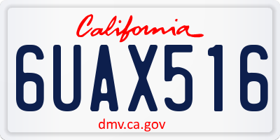 CA license plate 6UAX516