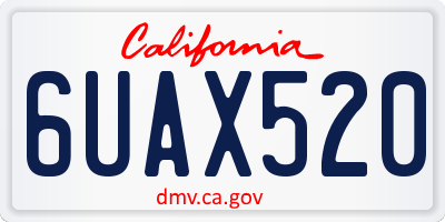 CA license plate 6UAX520
