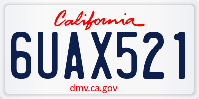 CA license plate 6UAX521