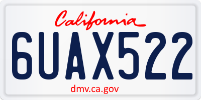 CA license plate 6UAX522