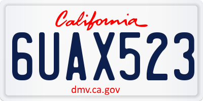 CA license plate 6UAX523