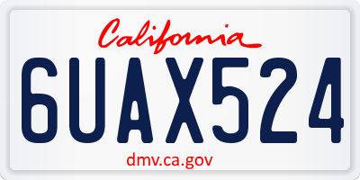 CA license plate 6UAX524