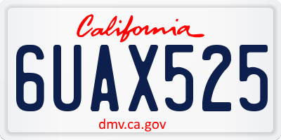 CA license plate 6UAX525