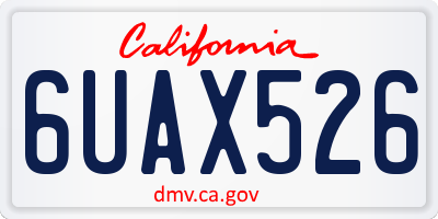 CA license plate 6UAX526