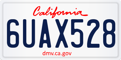CA license plate 6UAX528