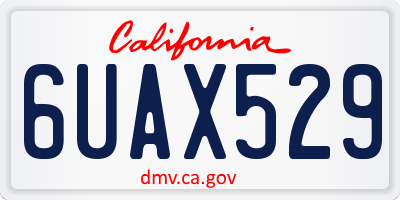 CA license plate 6UAX529