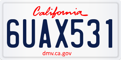 CA license plate 6UAX531