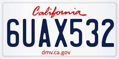 CA license plate 6UAX532