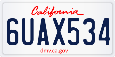 CA license plate 6UAX534