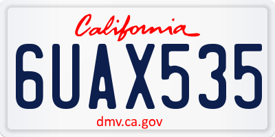 CA license plate 6UAX535