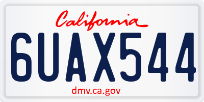 CA license plate 6UAX544