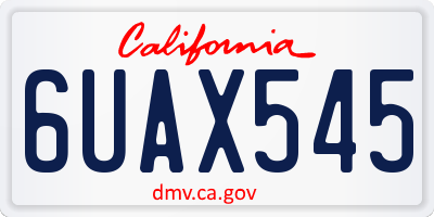 CA license plate 6UAX545