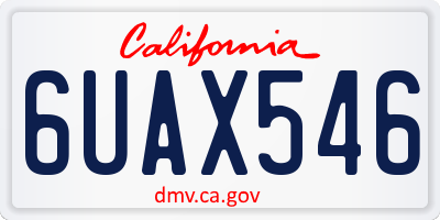 CA license plate 6UAX546