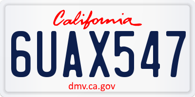 CA license plate 6UAX547