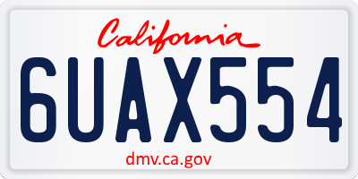 CA license plate 6UAX554