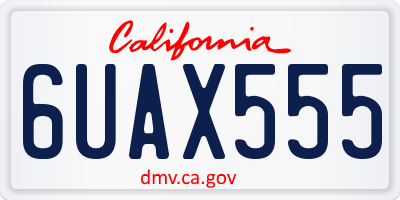 CA license plate 6UAX555