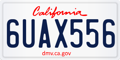 CA license plate 6UAX556