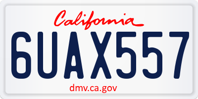 CA license plate 6UAX557