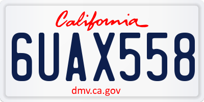 CA license plate 6UAX558