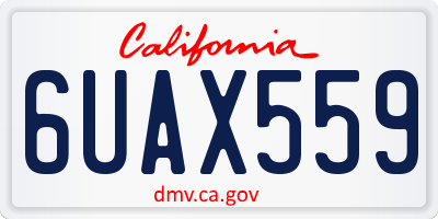 CA license plate 6UAX559