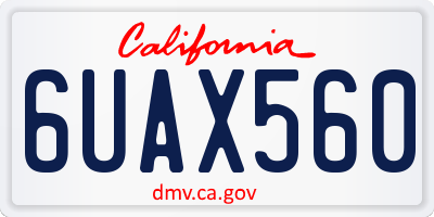 CA license plate 6UAX560