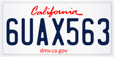 CA license plate 6UAX563
