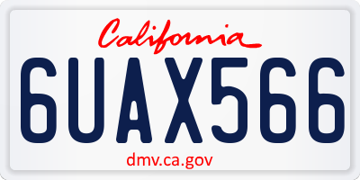 CA license plate 6UAX566