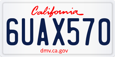 CA license plate 6UAX570