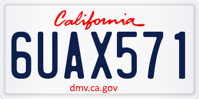 CA license plate 6UAX571