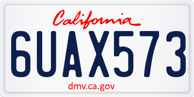 CA license plate 6UAX573