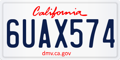CA license plate 6UAX574