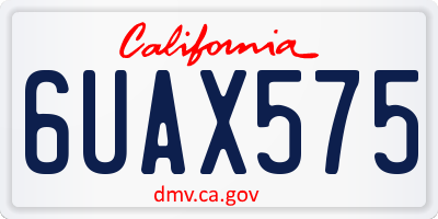CA license plate 6UAX575