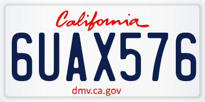 CA license plate 6UAX576