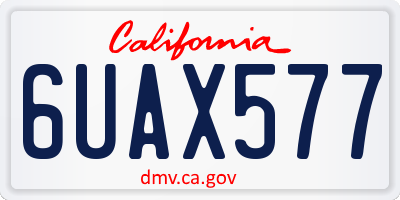 CA license plate 6UAX577
